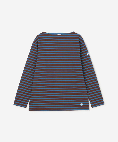 ORCIVAL オーシバル　バスクシャツ　ブラウン　ネイビー　ホワイト2枚セット ORCIVAL オーシバル バスクシャツ ブラウン ネイビー ホワイト2