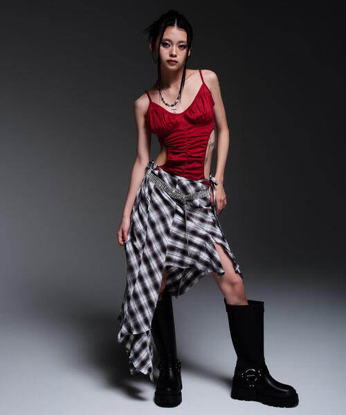 スカート CHUKKEY ROYAL FLASH スカート MITSUKI/ミツキ/CHECK ASYMME SKIRT