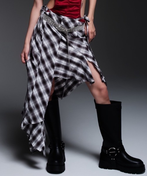 ROYAL FLASH スカート MITSUKI/ミツキ/CHECK ASYMME SKIRT