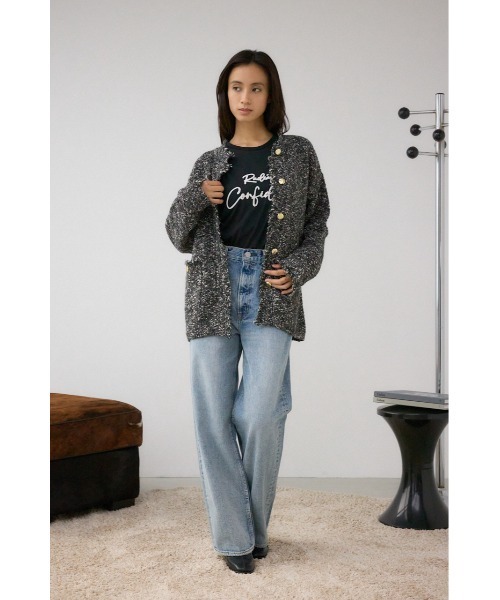 AZUL BY MOUSSY（アズールバイマウジー） カーディガン ツイードライク