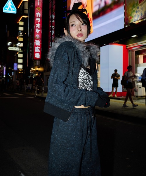 sedacle girl（セダクルガール） パーカー グリッターフェイクファー