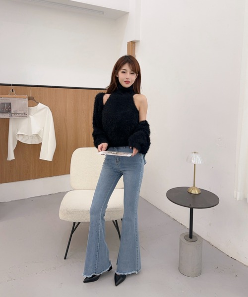 ジーンズ デニム デニムパンツ 「Jasmine」バックリボンベルボトムデニムパンツ レディース | Jasmine Grandiflorum | 19