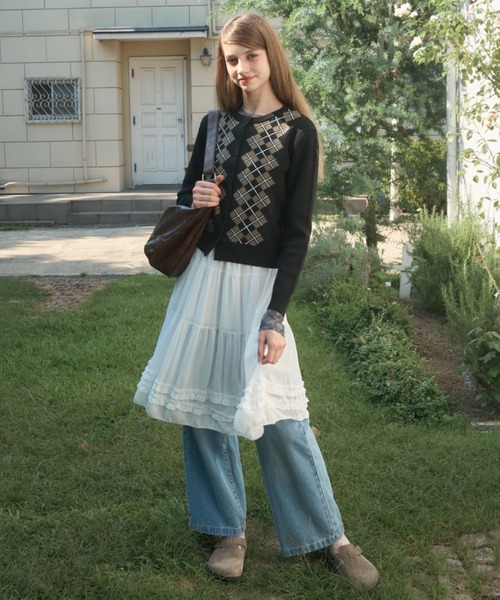 Birthday room（バースデイルーム） カーディガン アーガイル柄ニット