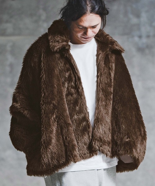 GLIMCLAP コート ジャケット mj11097-Shaggy Luxe Jacket フェイク 