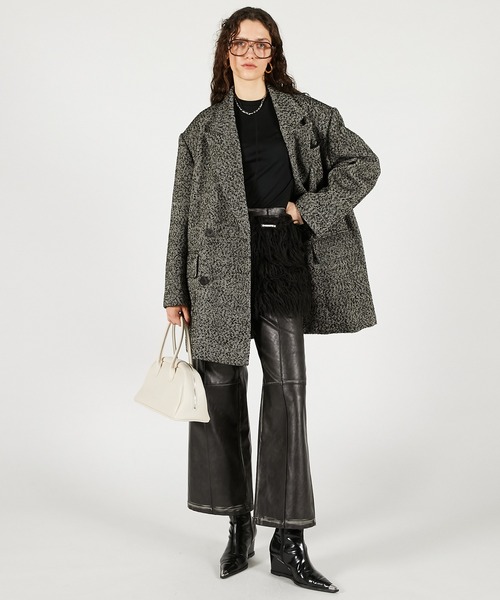 コート アウター ウールダブルミドルコート / Wool Double Mid-Length Coat レディース メンズ