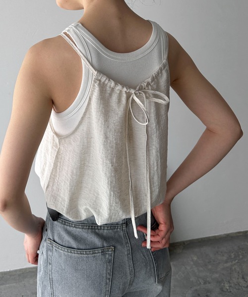 「feepur」 ノースリーブブラウス MEDIUM オリーブ レディース_画像6