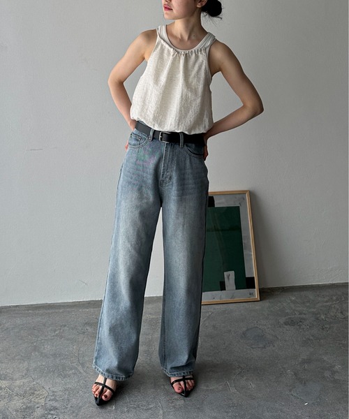 「feepur」 ノースリーブブラウス MEDIUM オリーブ レディース_画像8