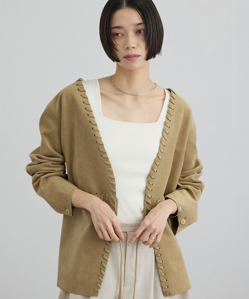SALON adam et rope'（サロン アダム エ ロペ） ジャケット ノーカラー