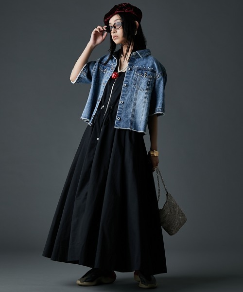 「GEVS.」 「SMILELAND」ノースリーブワンピース 3L ブラック レディース_画像4