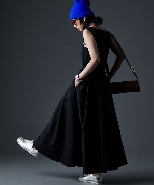 「GEVS.」 「SMILELAND」ノースリーブワンピース 3L ブラック レディース_画像5