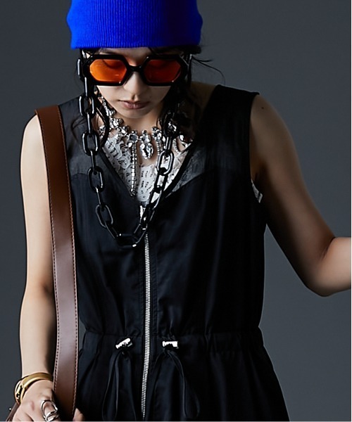 「GEVS.」 「SMILELAND」ノースリーブワンピース 3L ブラック レディース_画像6