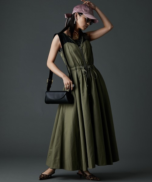 「GEVS.」 「SMILELAND」ノースリーブワンピース 3L ブラック レディース_画像9