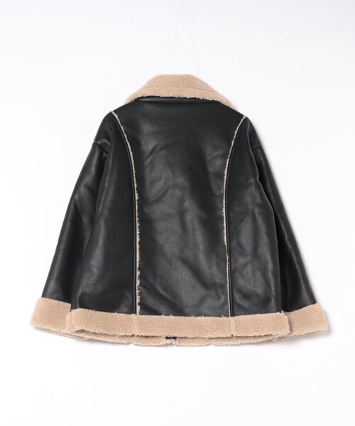 ブルゾン アウター 「ボア切替×ビッグカラー」レディース フェイク