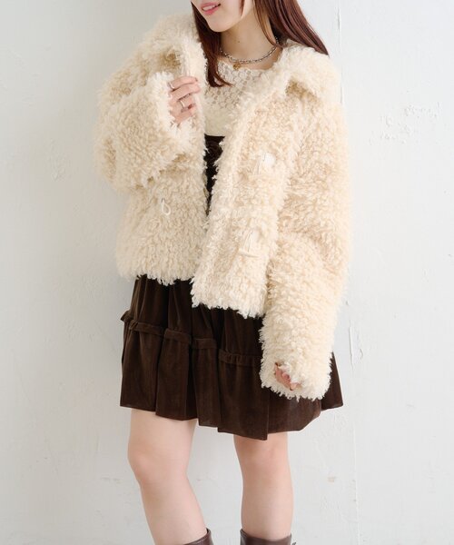w closet（ダブルクローゼット） コート アウター モコモコプードル