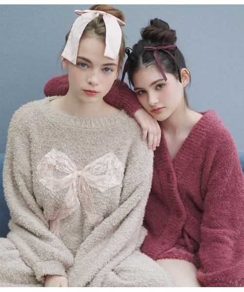 パジャマ ルームウェア フェザーヤーンリボンカーディガンパジャマ レディース | PEACH JOHN | 19