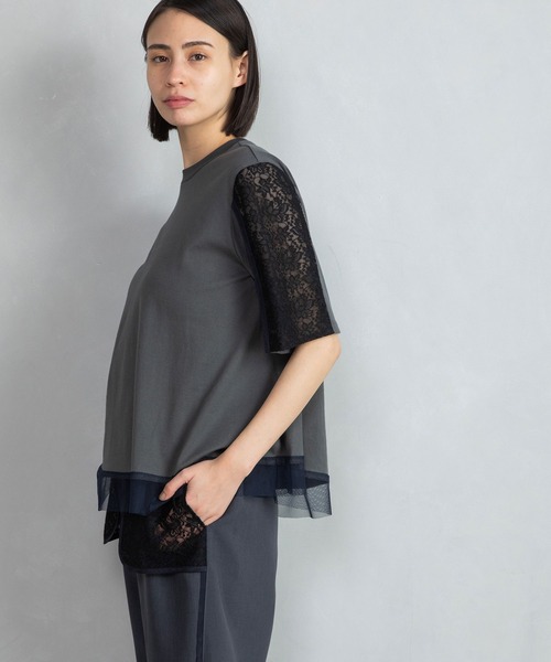 「MARECHAL TERRE」 半袖カットソー MEDIUM グレー レディース_画像2