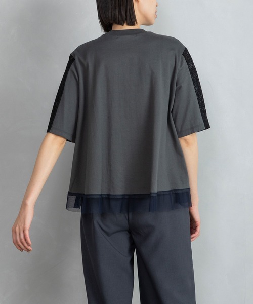 「MARECHAL TERRE」 半袖カットソー MEDIUM グレー レディース_画像3