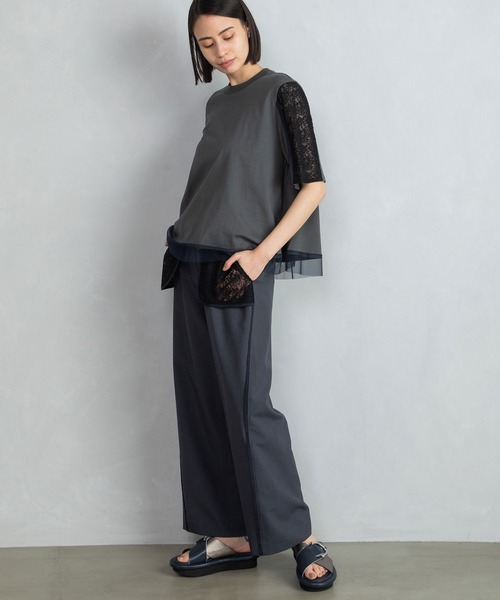 「MARECHAL TERRE」 半袖カットソー MEDIUM グレー レディース_画像4