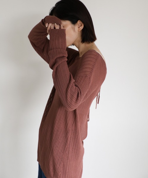 「select MOCA Et」 ニットカーディガン FREE レンガ レディース_画像5