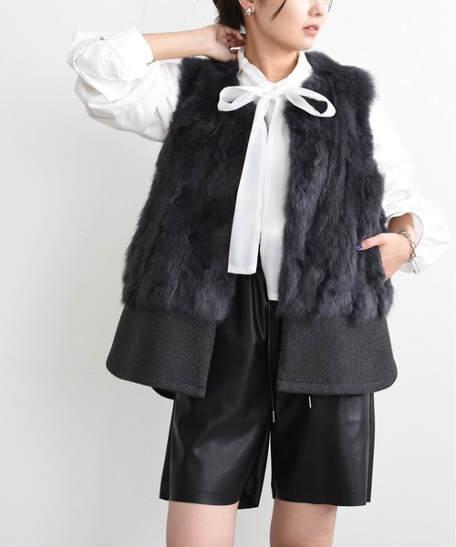 【新品、タグ付き】エイミーロウ　ファーベスト Eimee Law（エイミーロウ） ファーベスト 38 モカ レディース