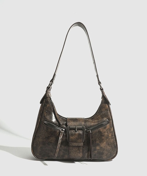 ショルダーバッグ バッグ ダブルジップベルトショルダーバッグ/Y2K/グランジ/韓国 レディース | lulufa | 02