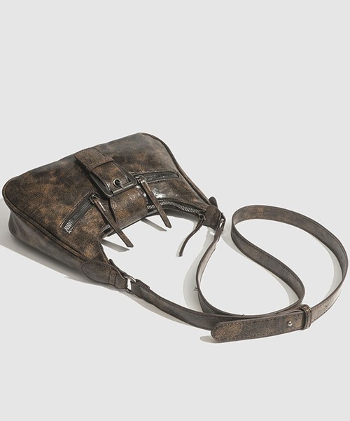 ショルダーバッグ バッグ ダブルジップベルトショルダーバッグ/Y2K/グランジ/韓国 レディース | lulufa | 05