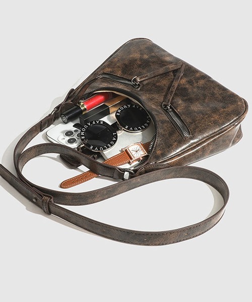 lulufa ショルダーバッグ バッグ ダブルジップベルトショルダーバッグ