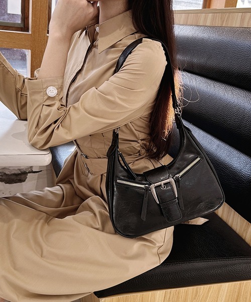 lulufa ショルダーバッグ バッグ ダブルジップベルトショルダーバッグ