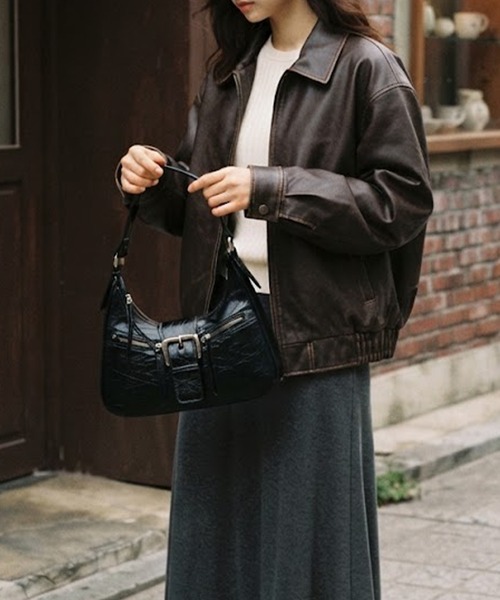 lulufa ショルダーバッグ バッグ ダブルジップベルトショルダーバッグ