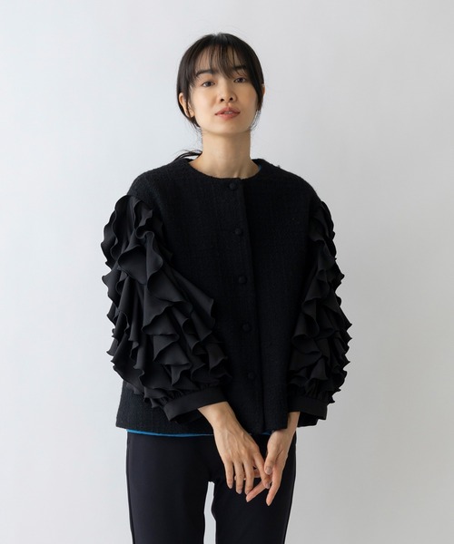 Sono（ソーノ） ツイードジャケット 1 ベージュ レディース : ZOZOTOWN