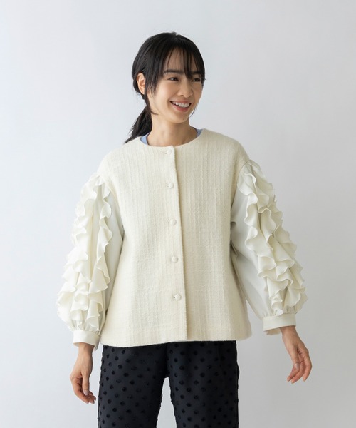 Sono ツイードジレ ベージュ SONO ソーノ ツイード ジレ ベージュ 新品 ブラウス ベスト パンツ 美