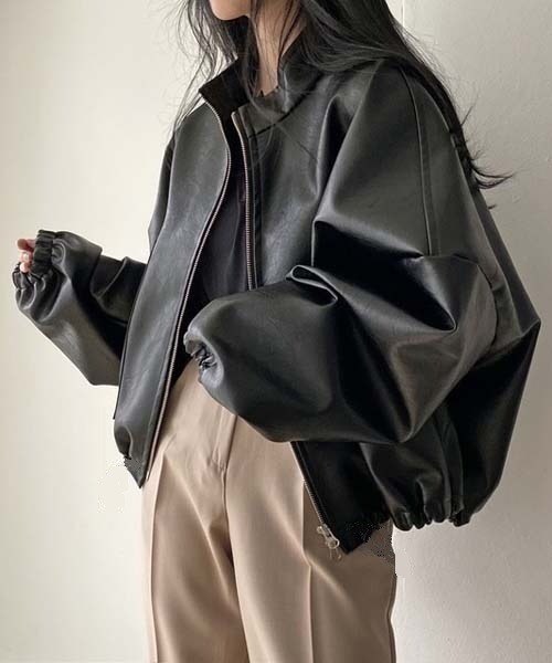 「shameless」 ブルゾン FREE ブラック レディース_画像5