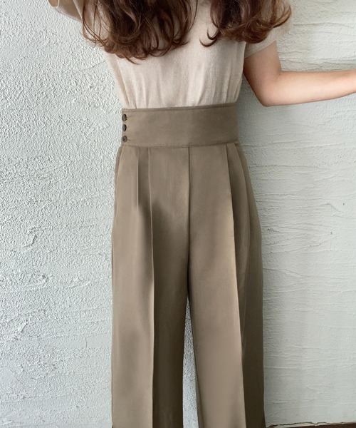 「LAUIR」 スラックス LARGE ダークベージュ レディース_画像5