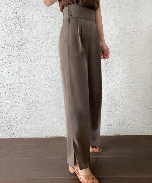 「LAUIR」 スラックス LARGE ダークベージュ レディース_画像8