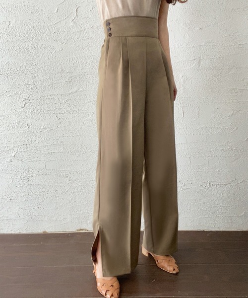 「LAUIR」 スラックス LARGE ダークベージュ レディース_画像9