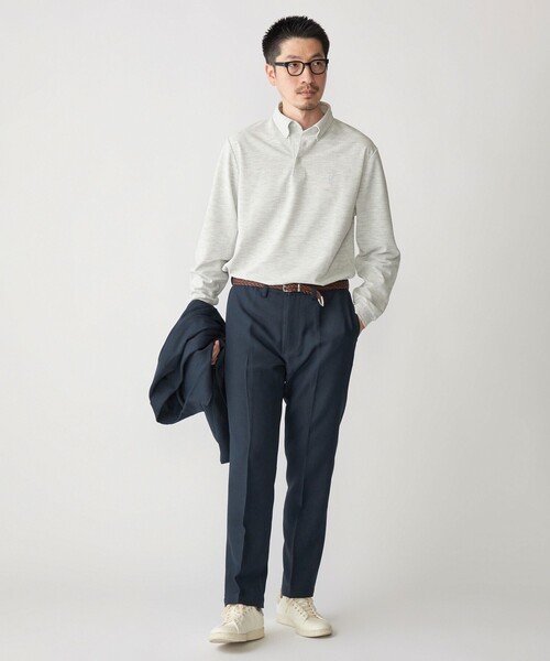 「SHIPS」 長袖ポロシャツ SMALL ネイビー メンズ_画像3