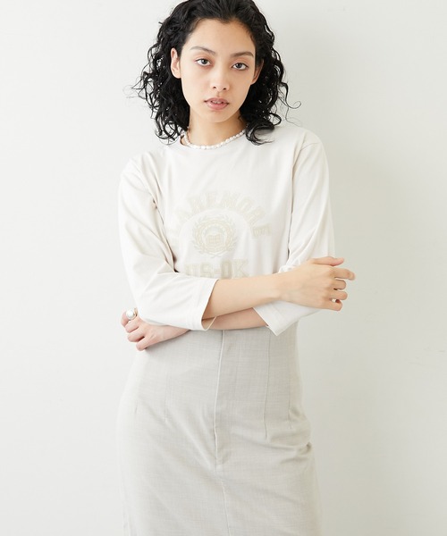 「Whim Gazette」 7分袖カットソー FREE パープル レディース_画像3