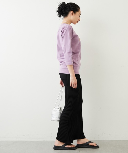 「Whim Gazette」 7分袖カットソー FREE パープル レディース_画像5