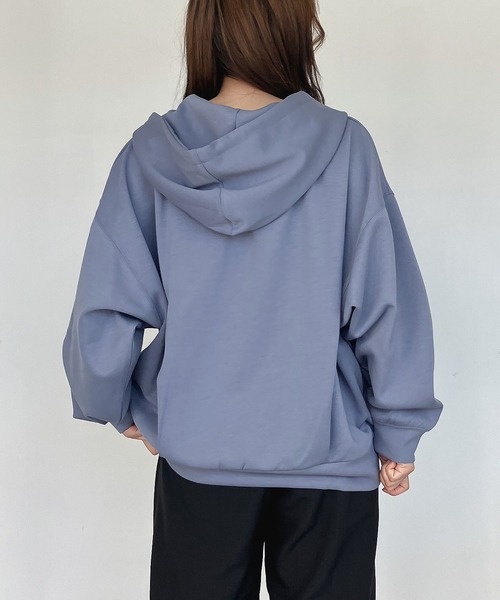 「AS KNOW AS plus」 ジップアップパーカー FREE 杢グレー レディース_画像5