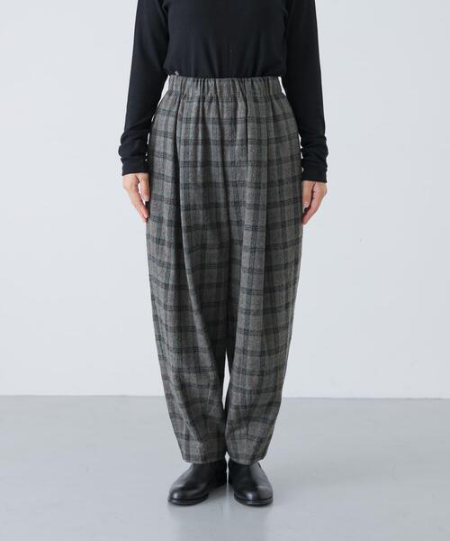 かぐれ パンツ ウールコットンチェックパンツ レディース : ZOZOTOWN