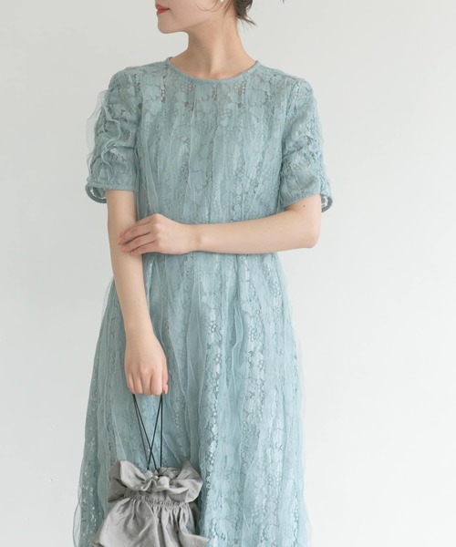「URBAN RESEARCH ROSSO WOMEN」 半袖ワンピース 38 ミント レディースの画像