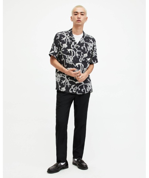 「ALLSAINTS」 半袖シャツ X-SMALL ブラック メンズ_画像6