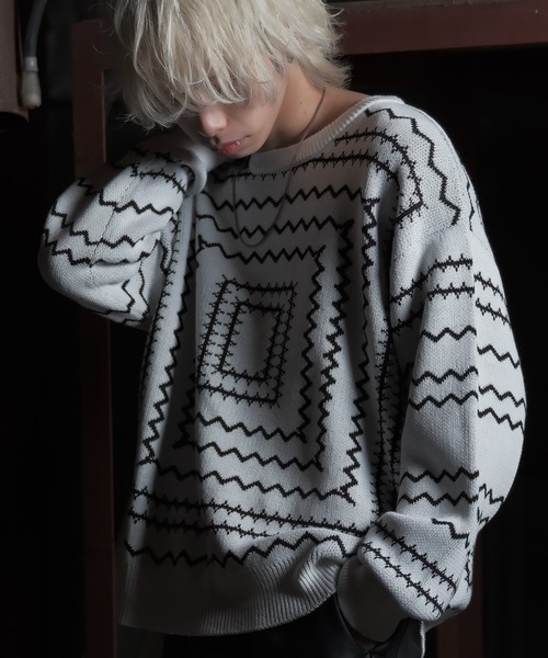 「G.O.C」 長袖ニット LARGE ホワイト系その他 メンズ_画像3