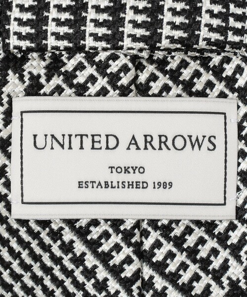 美品　UNITED ARROWS　ネクタイ　グレンチェック　モノトーン　日本製 UNITED ARROWS（ユナイテッドアローズ） ネクタイ グレン チェック