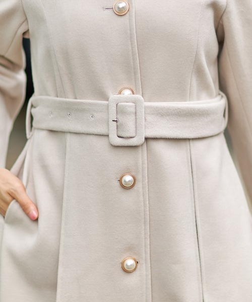 「tocco closet」 ノーカラーコート M アイボリー レディース_画像4
