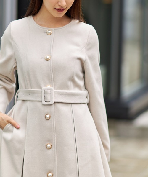 「tocco closet」 ノーカラーコート M アイボリー レディース_画像9