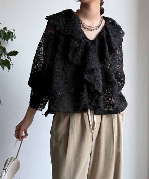 【〜5/31値下げ】doudou レースボレロシャツ DouDou（ドゥドゥ） ブラウス シャツ レースボレロシャツ レディース