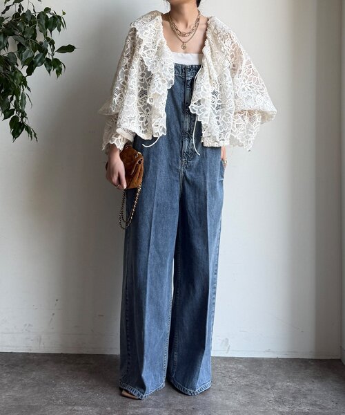 【〜5/31値下げ】doudou レースボレロシャツ DouDou（ドゥドゥ） ブラウス シャツ レースボレロシャツ レディース