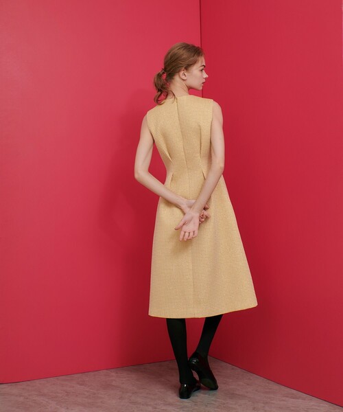 「LOULOU WILLOUGHBY」 ノースリーブワンピース 2 イエロー レディース_画像7