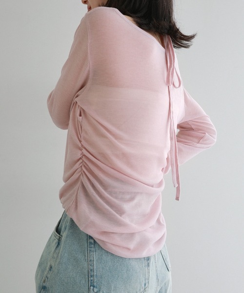 Freesia tシャツ ホルターネックシアーリブトップス レディース